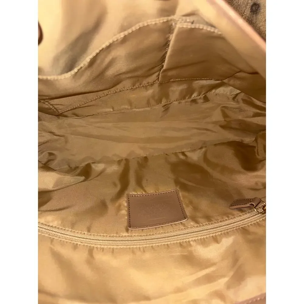 Coach Brown Signature Canvas Computer Messenger Bag READ
